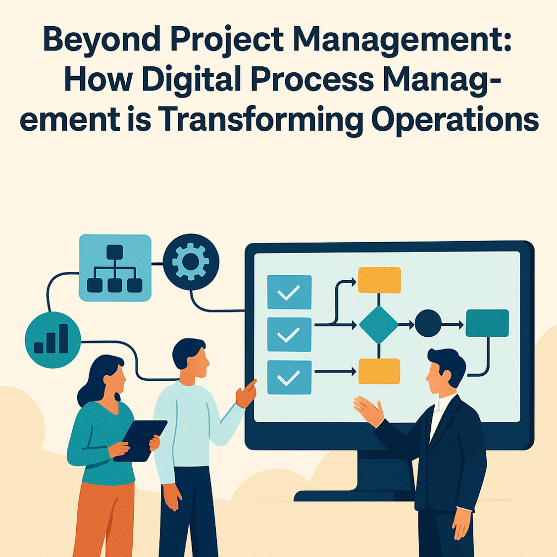 Illustration of digital processes transforming business operations