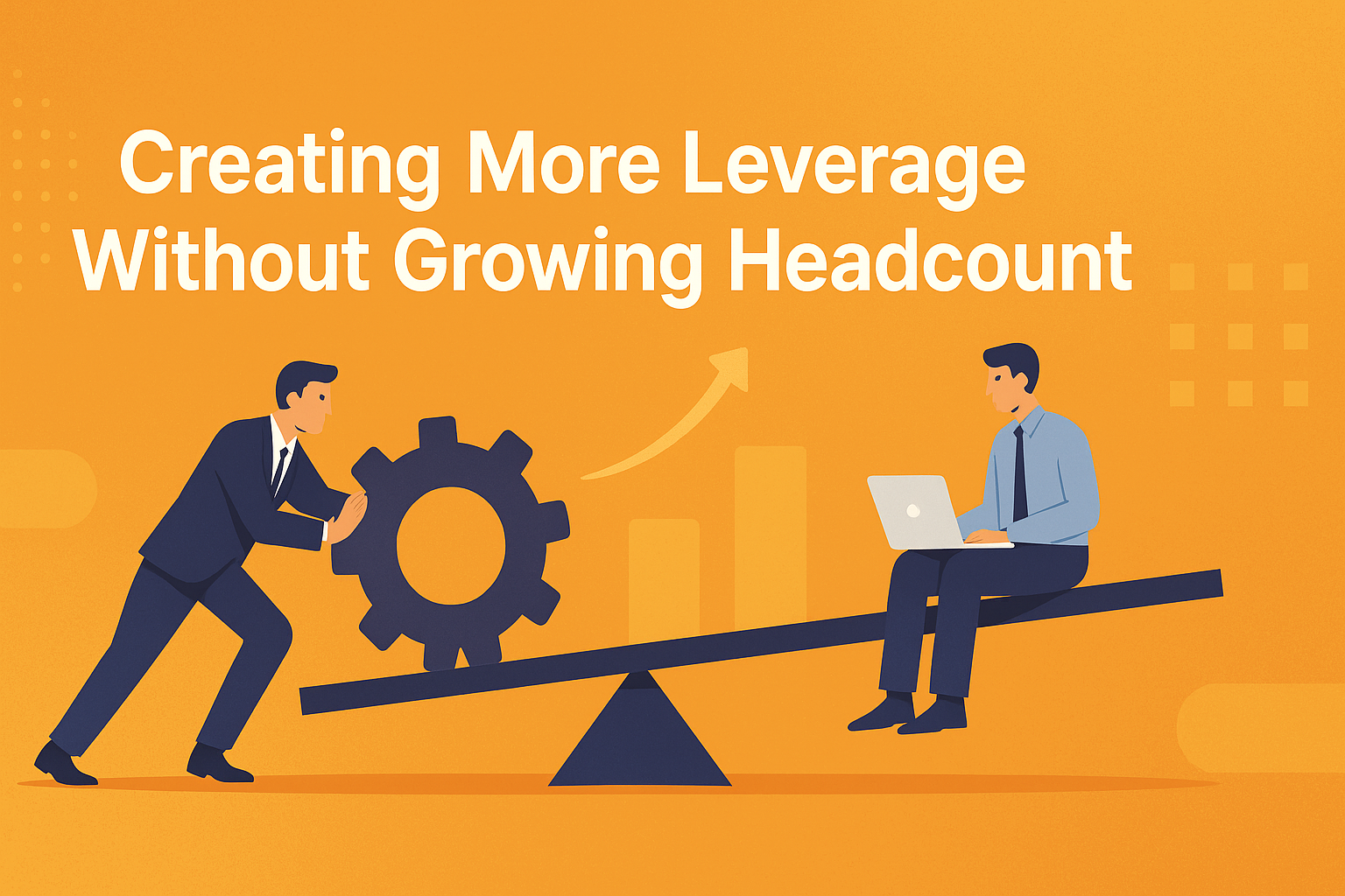 Illustration of a team achieving greater output through automation and coordination tools
