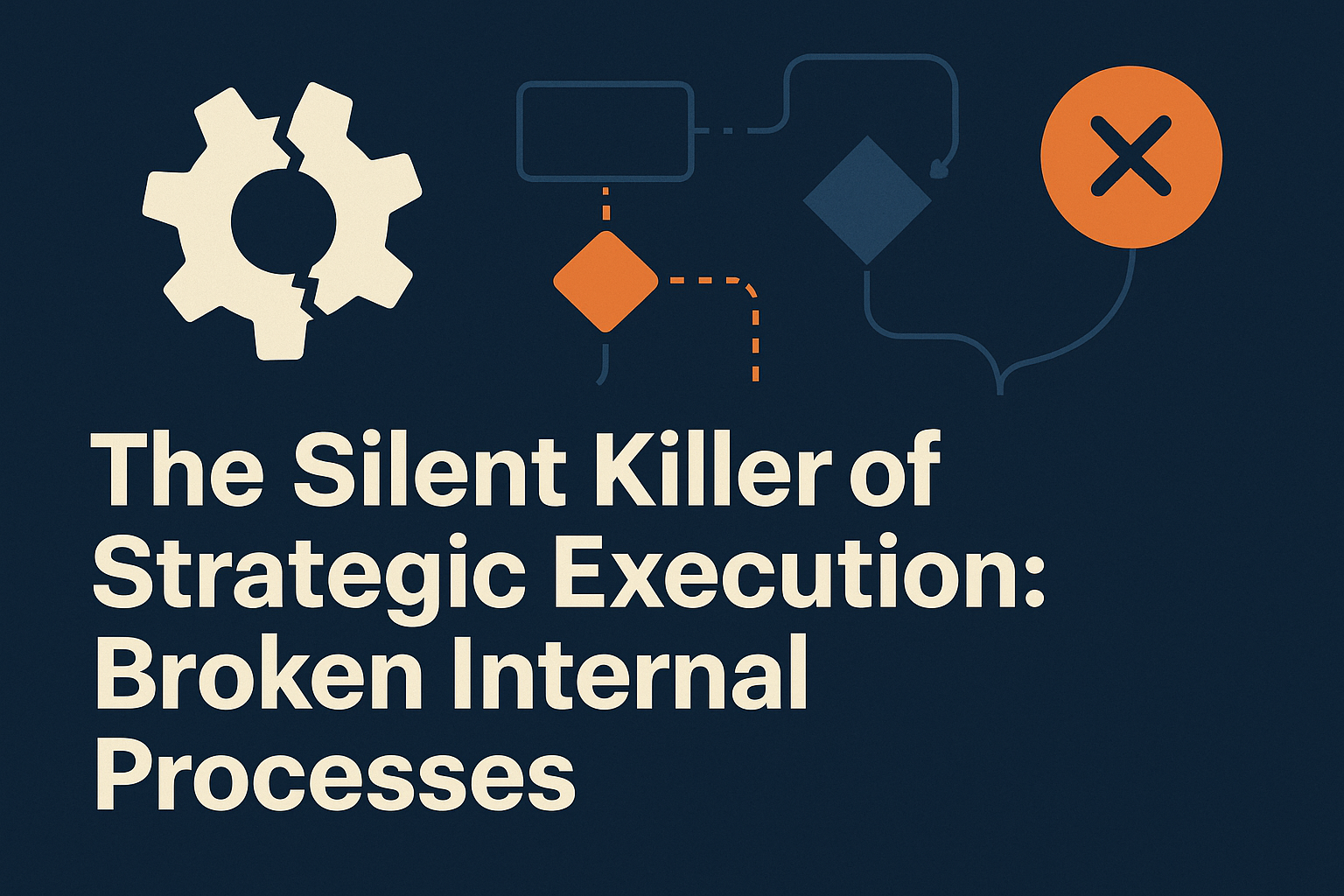 Illustration showing internal process breakdown affecting strategic execution